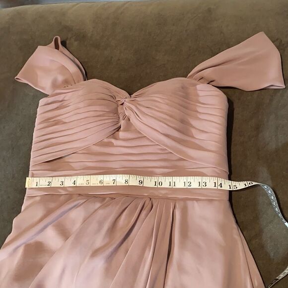 Women’s Full Length Chiffon Bridesmaid Party Prom Dress Leg Slit Size 10 - Picture 11 of 12